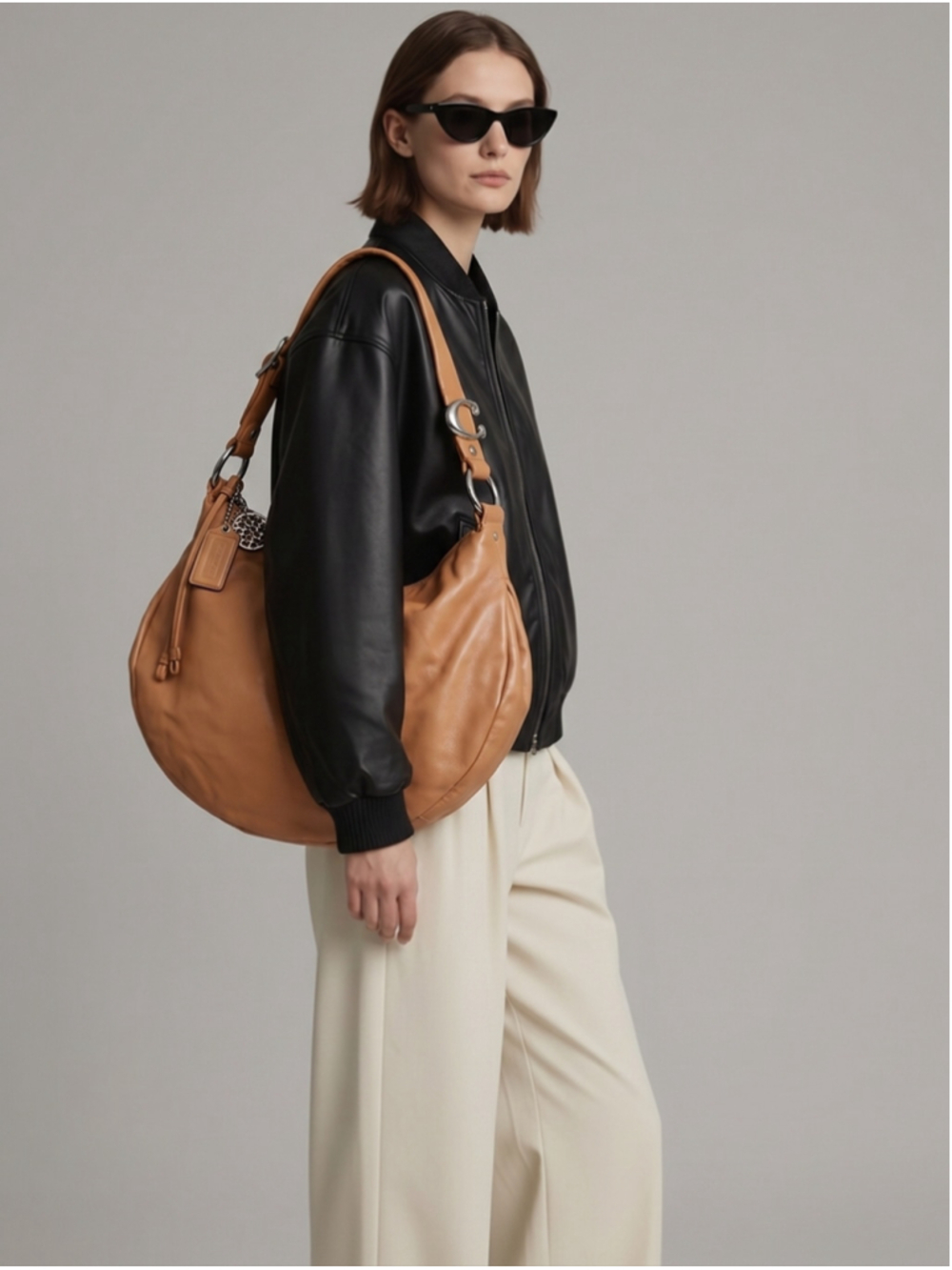 Coach Ali Orange Leather Hobo Shoulder Bag